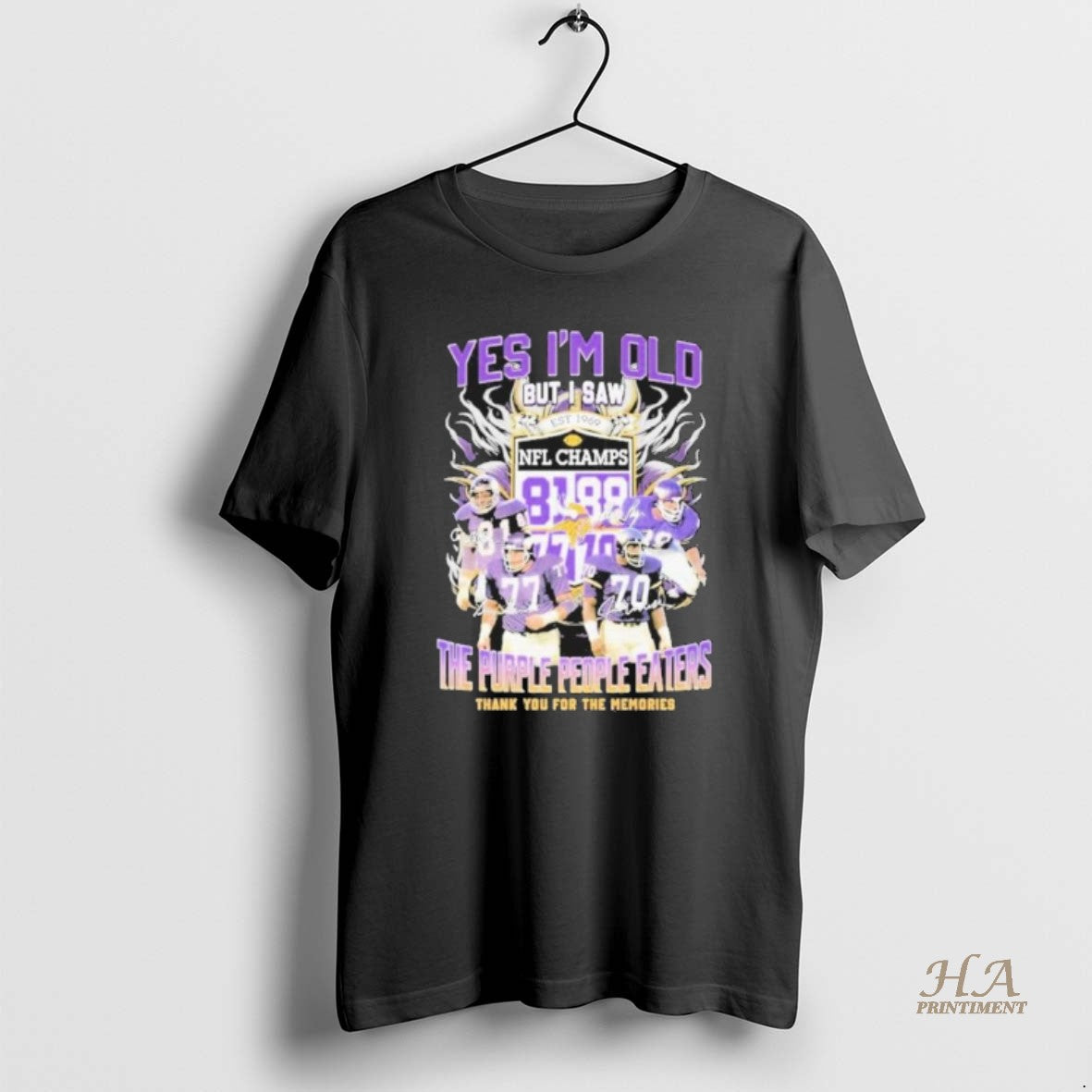 Official Yes Im Old But I Saw Minnesota Vikings The Purple People Eaters Thank You Shirt Hoodie Sweatshirt | PurePodTees.com