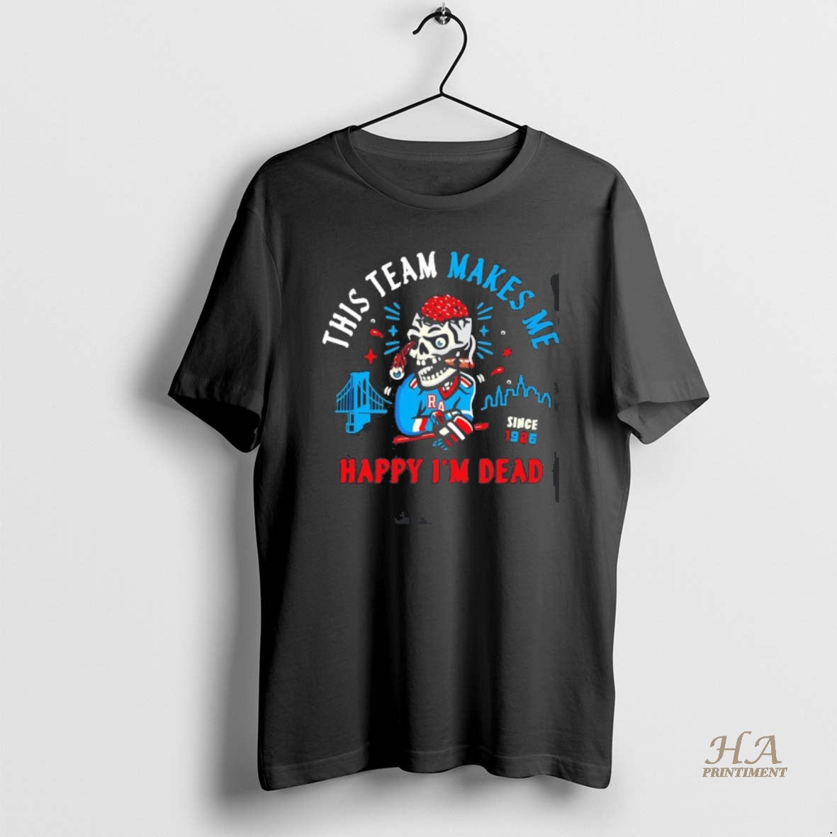 Official Zombie New York Rangers This Team Makes Me Happy Im Dead Since 1926 Shirt Hoodie Sweatshirt | PurePodTees.com