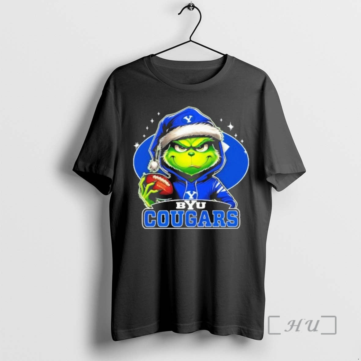 Officials 2025 Santa Grinch X Byu Cougars Logo Baseball Shirt Hoodie Sweatshirt | PurePodTees.com