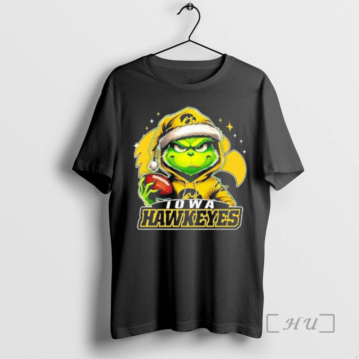 Officials 2025 Santa Grinch X Iowa Hawkeyes Logo Baseball Shirt Hoodie Sweatshirt | PurePodTees.com