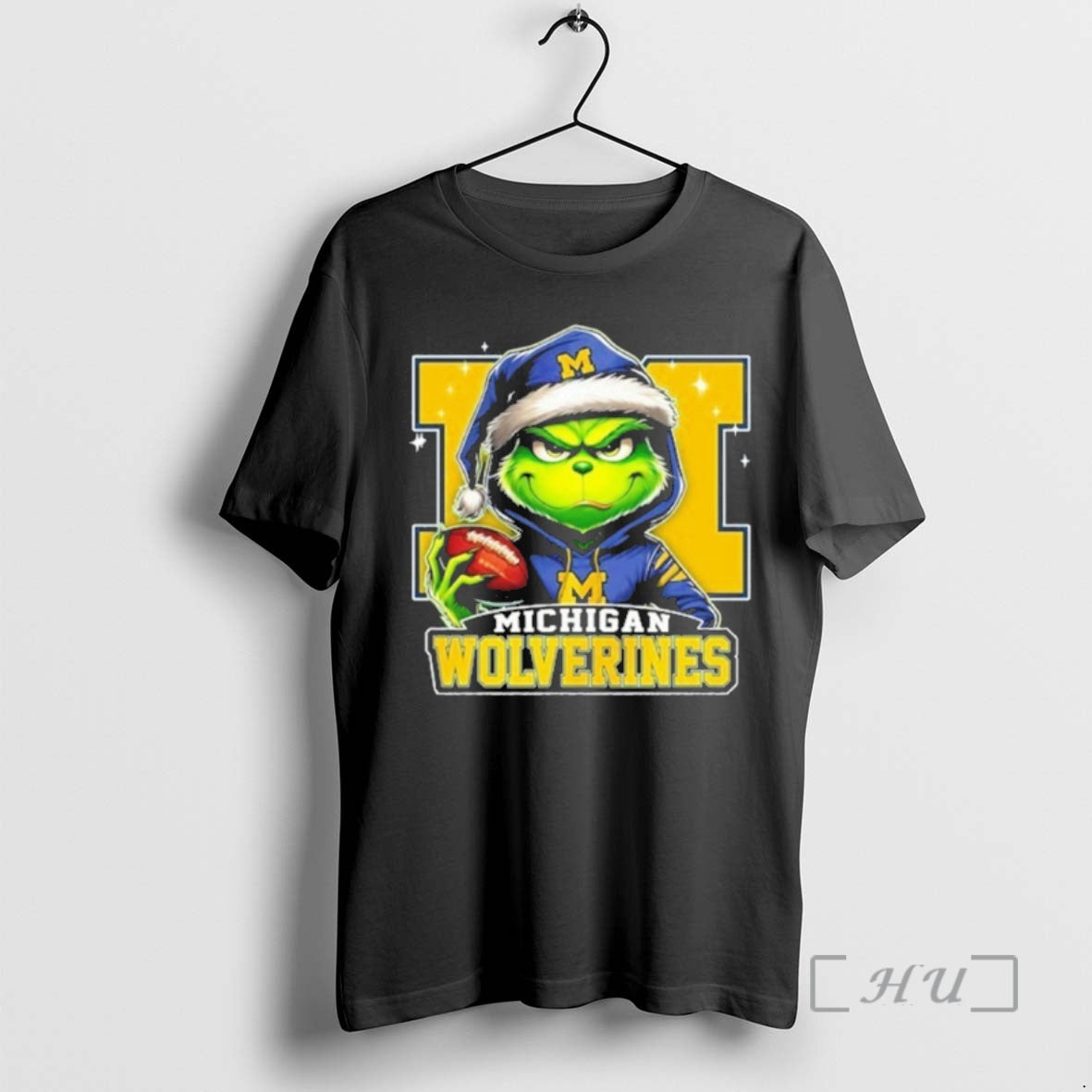 Officials 2025 Santa Grinch X Michigan Wolverines Logo Baseball Shirt Hoodie Sweatshirt | PurePodTees.com