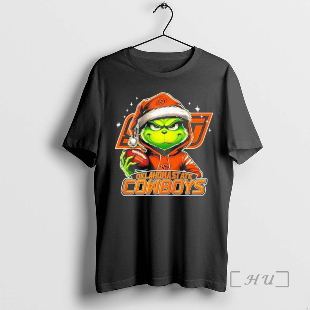 Officials 2025 Santa Grinch X Oklahoma State Cowboys Logo Baseball Shirt Hoodie Sweatshirt | PurePodTees.com