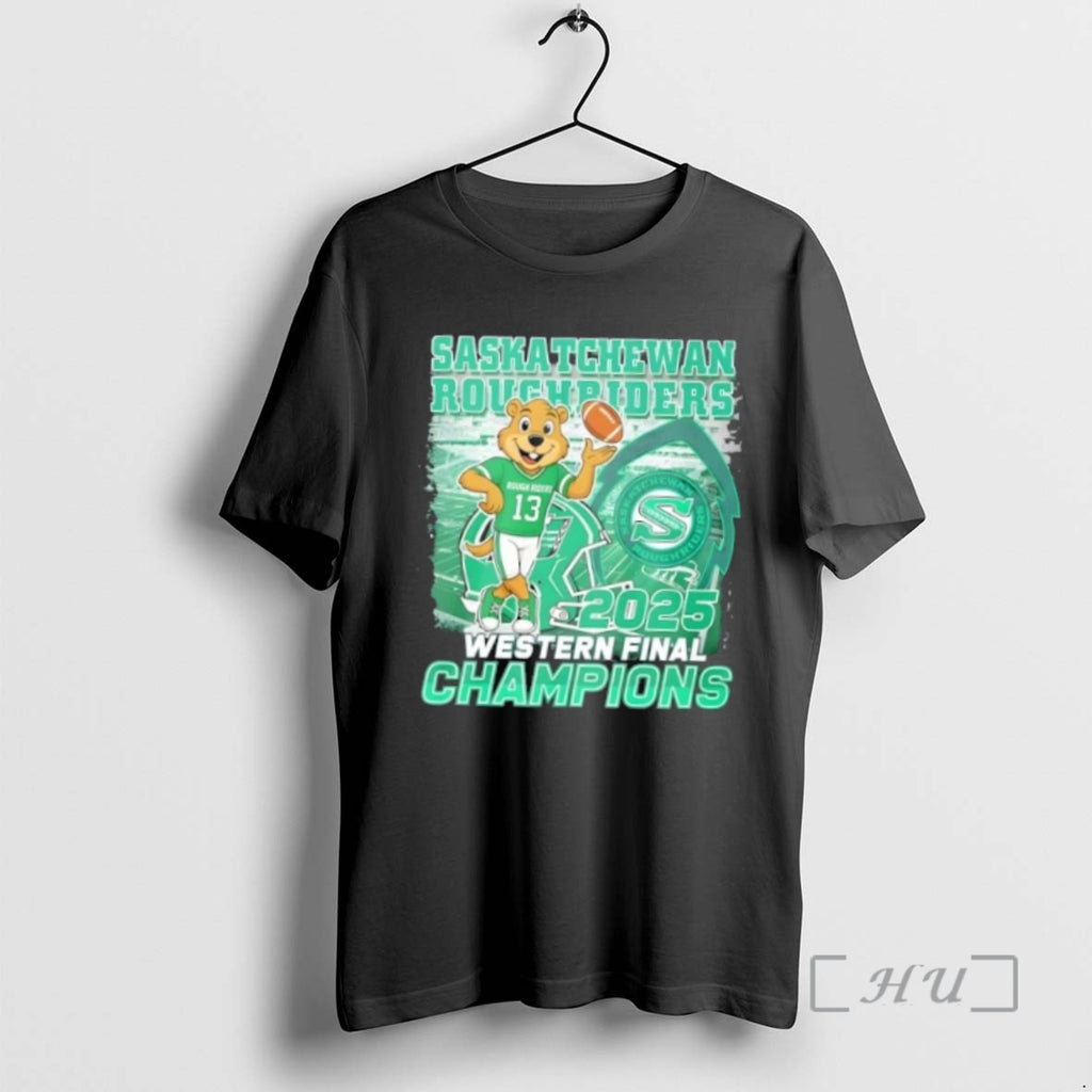Officials 2025 Western Final Champions Saskatchewan Roughriders Mascot Shirt Hoodie Sweatshirt | PurePodTees.com