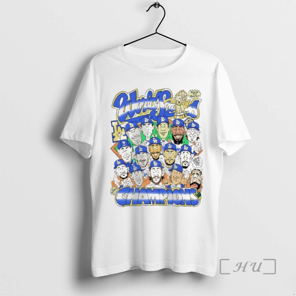Officials 2025 World Series Champions Los Angeles Dodgers Back To Back Caricature Shirt Hoodie Sweatshirt | PurePodTees.com