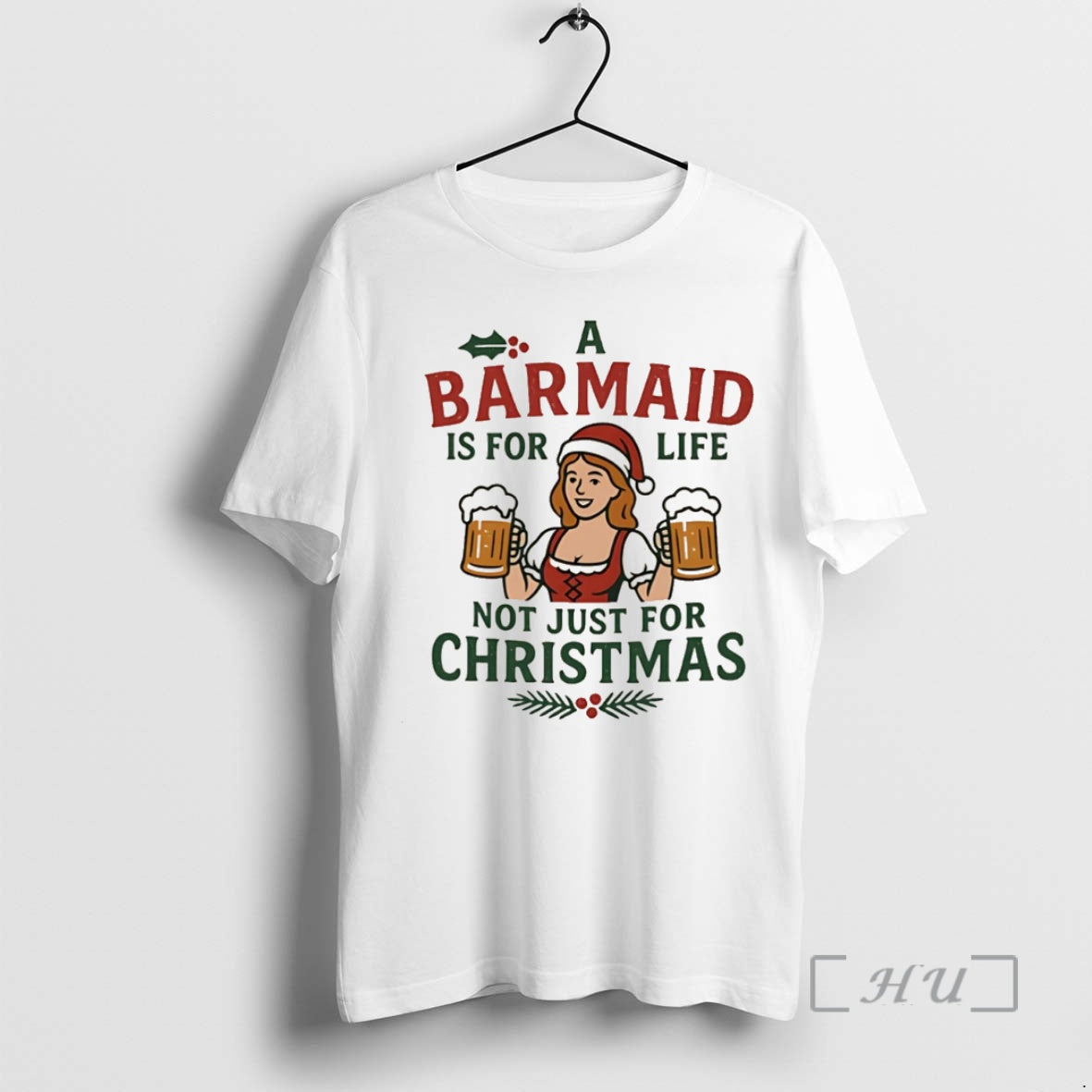 Officials A Barmaid Is For Life Not Just For Christmas Cartoon Christmas Premium T Shirts Hoodie Sweatshirt | PurePodTees.com