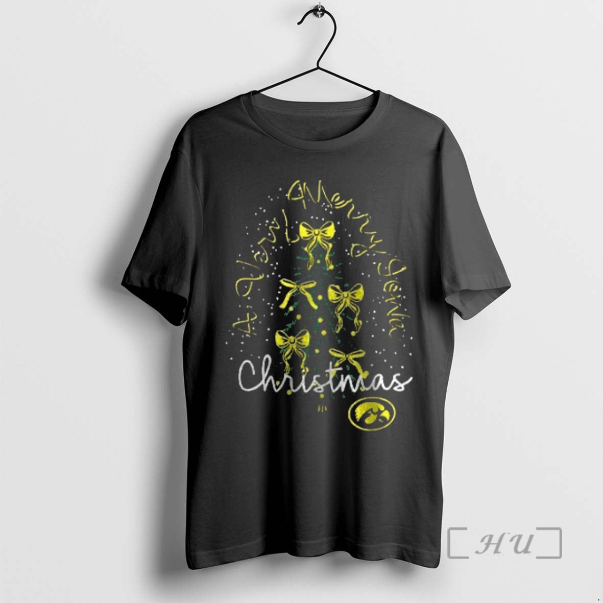 Officials A Very Merry Iowa Hawkeyes Christmas Tree Bow Shirt Hoodie Sweatshirt | PurePodTees.com