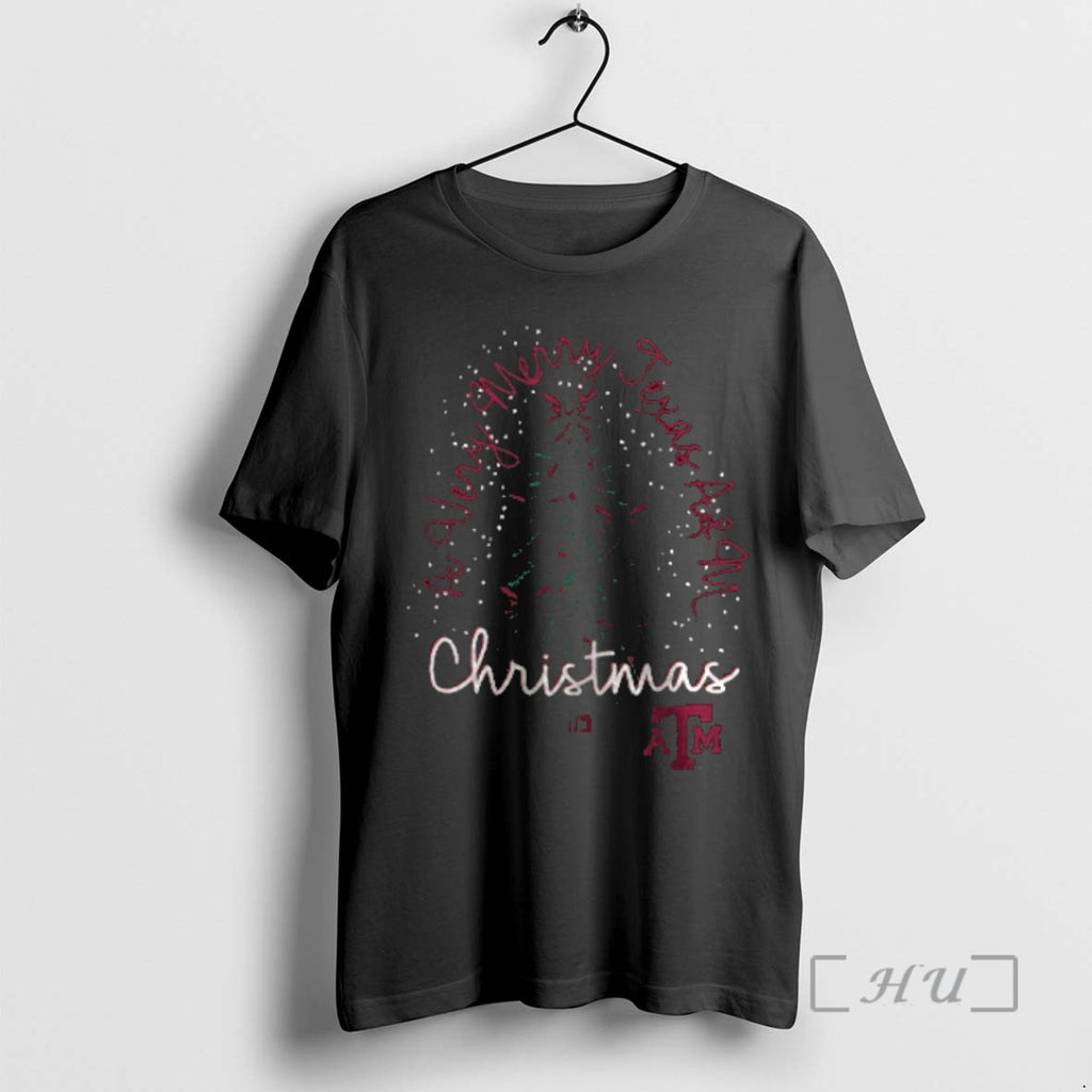Officials A Very Merry Texas A And M Aggies Christmas Tree Bow Premium T Shirts Hoodie Sweatshirt | PurePodTees.com