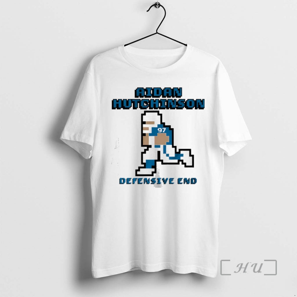 Officials Aidan Hutchinson Detroit Lions Defensive End Pixel T Shirt Sweater
