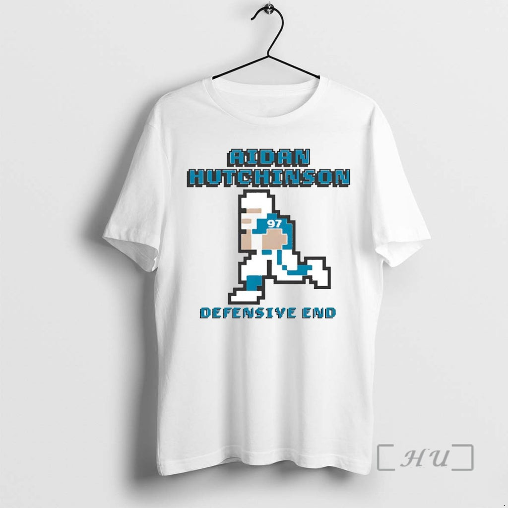 Officials Aidan Hutchinson Defensive End Ball Pixel Lions T Shirt Sweater