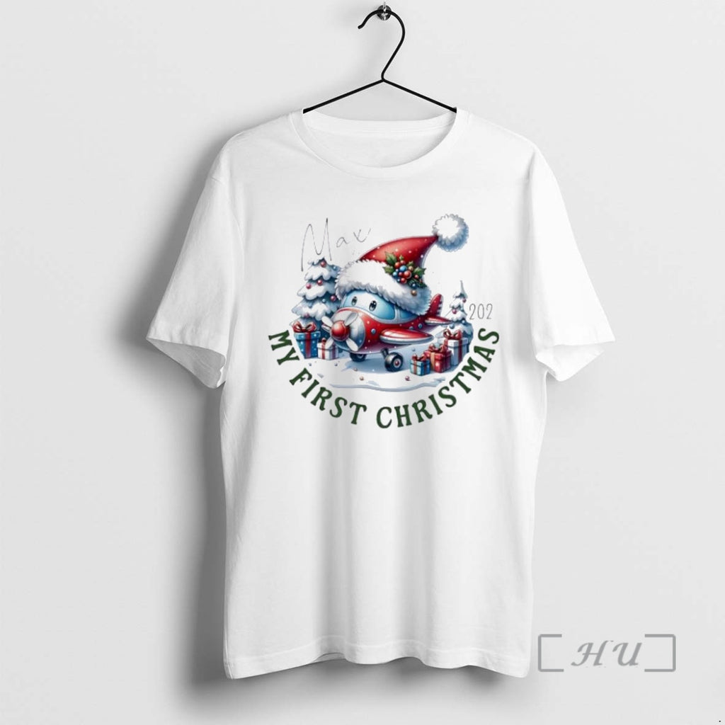 Officials Airplane Custom Xmas Babys First Christmas Personalized Ornaments White Shirt Hoodie Sweatshirt | PurePodTees.com