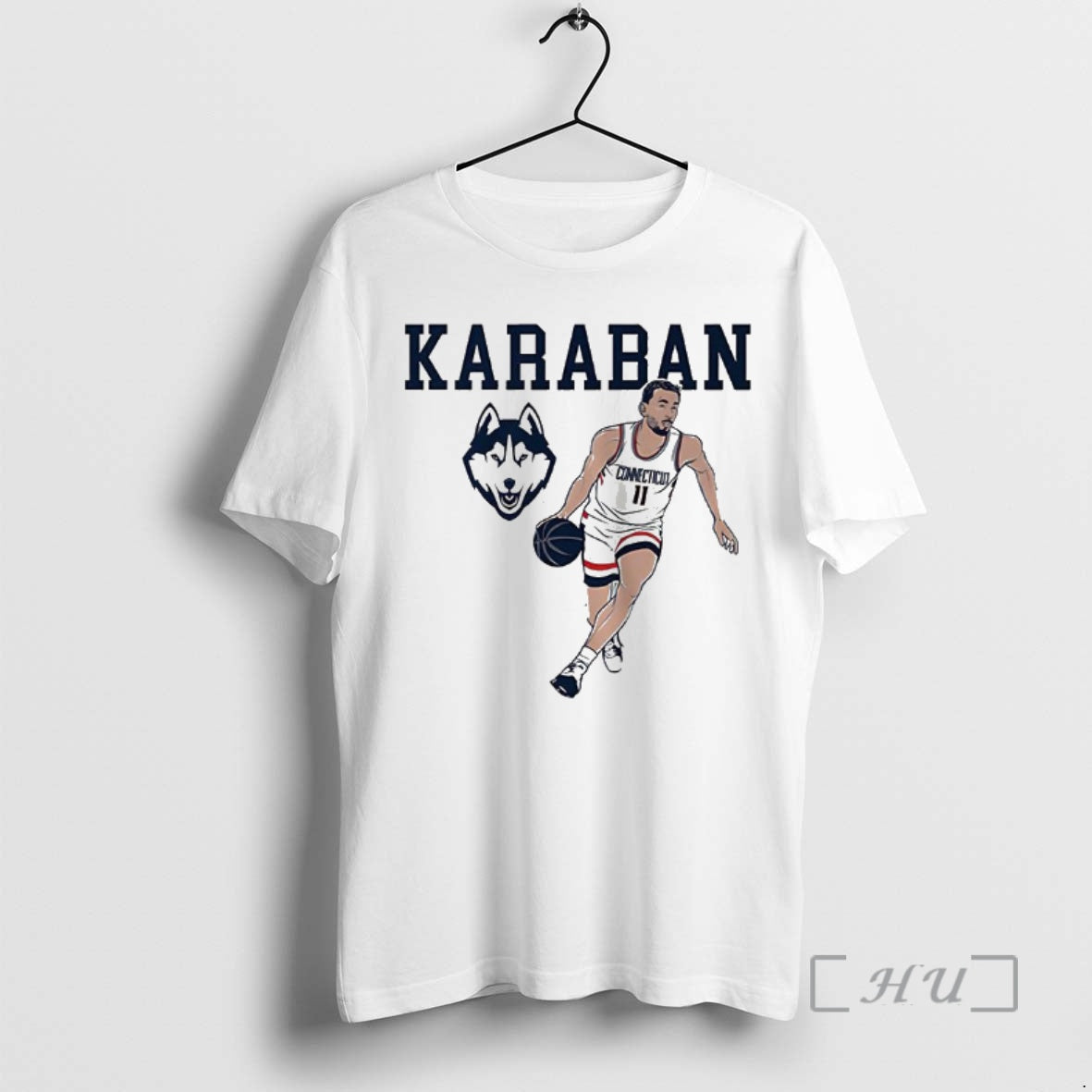 Officials Alex Karaban Uconn Huskies Basketball Name Pose Logo Shirt Hoodie Sweatshirt | PurePodTees.com