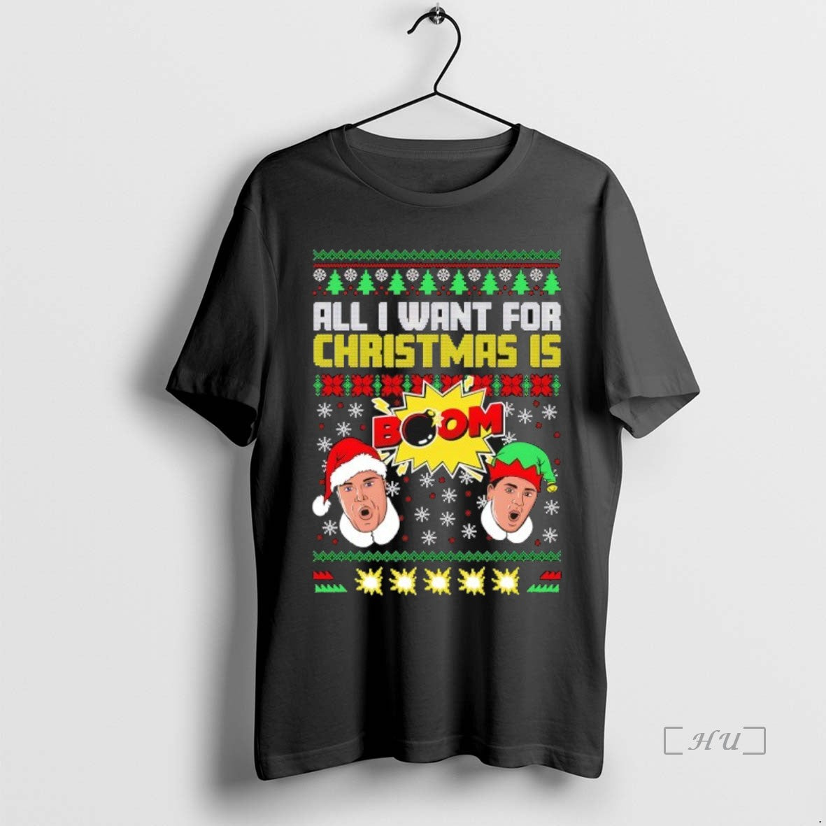 Officials All I Want For Christmas Is Boom Ugly Christmas Shirt Hoodie Sweatshirt | PurePodTees.com