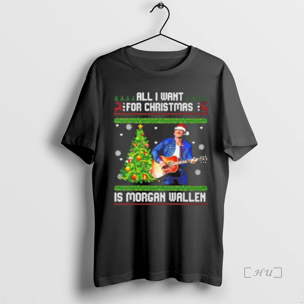 Officials All I Want For Christmas Is Morgan Wallen Ugly Christmas Sweat Shirt Hoodie Sweatshirt | PurePodTees.com