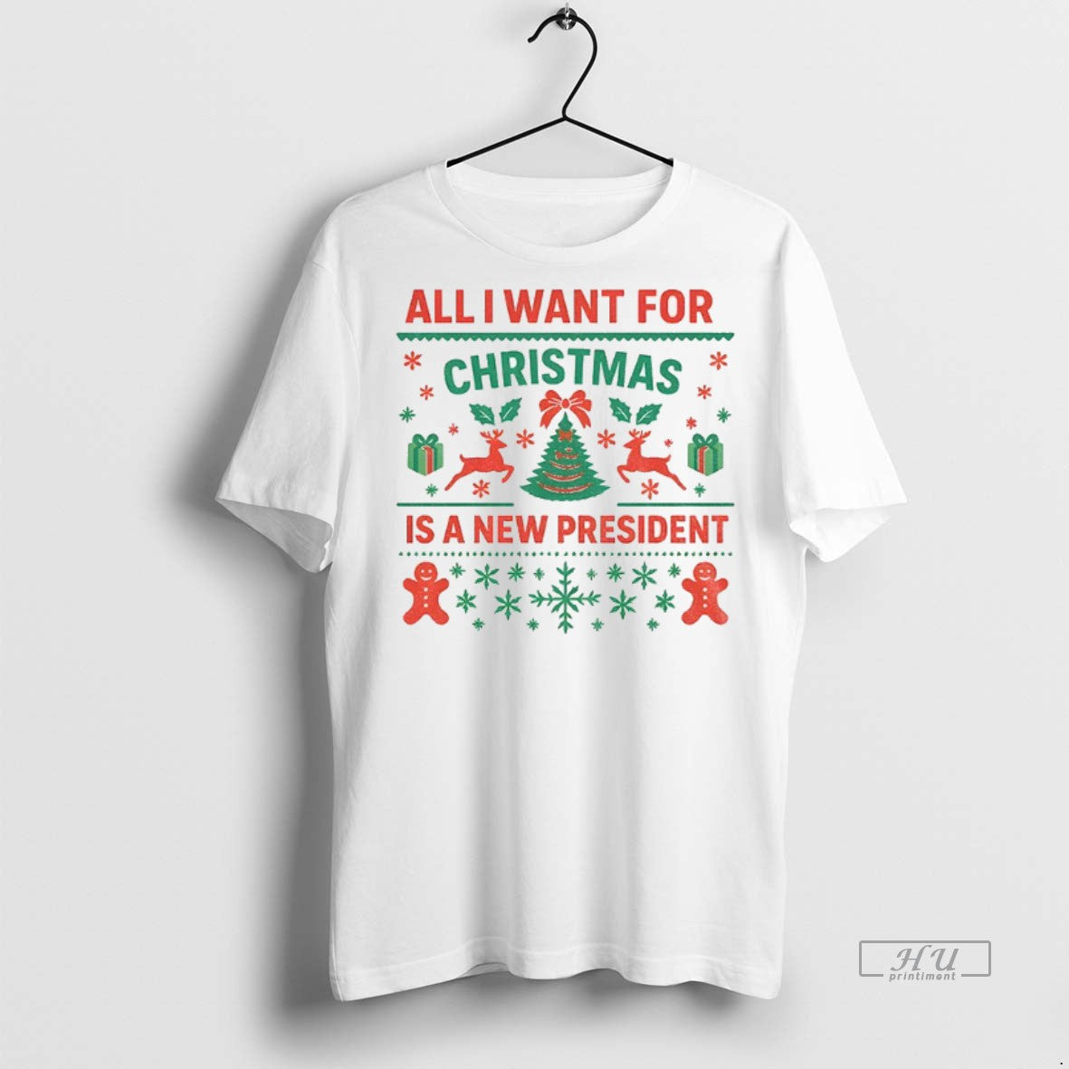 Officials All I Want For Christmas Is A New President Merry Christmas Premium Shirt Hoodie Sweatshirt | PurePodTees.com
