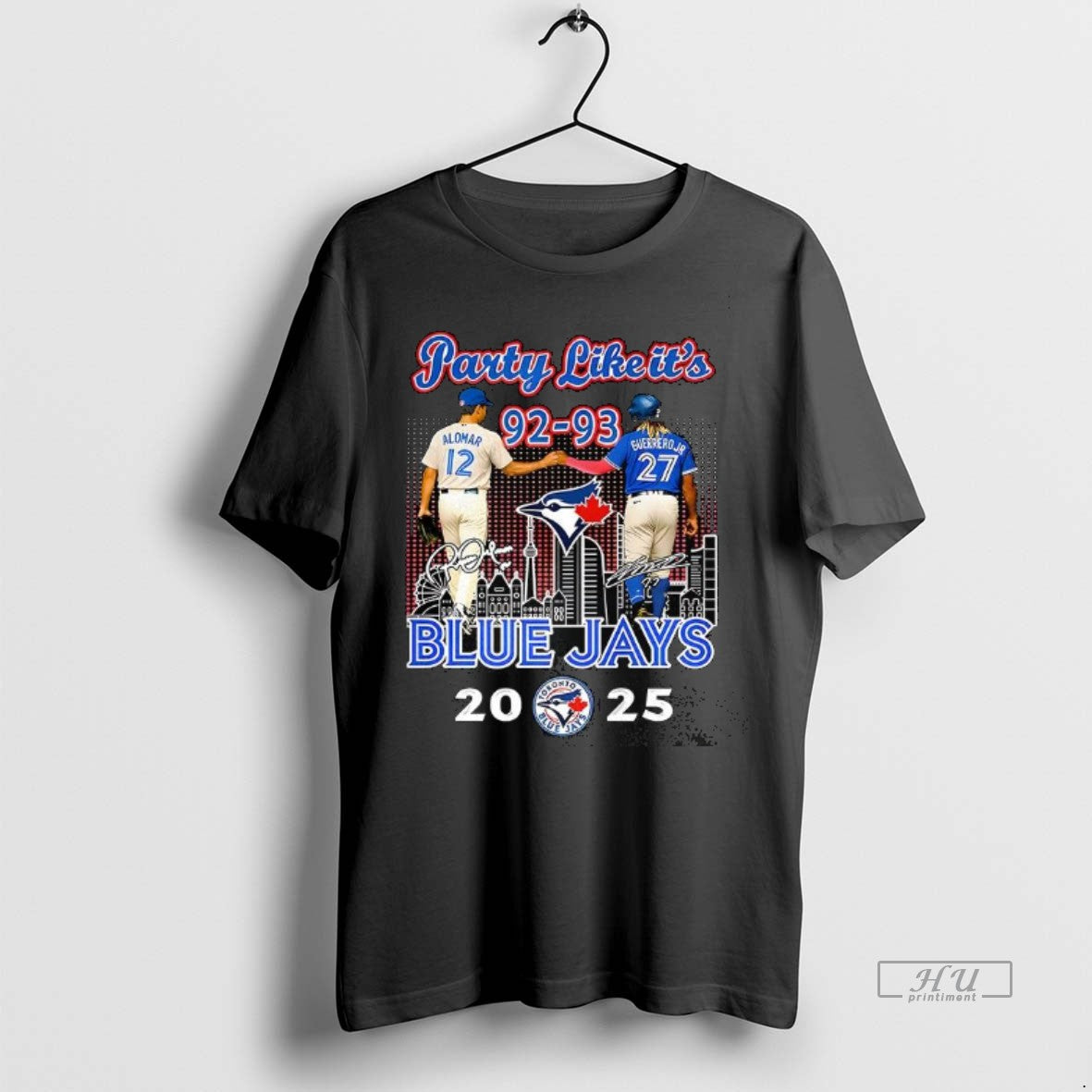 Officials Alomar And Guerrero Jr Toronto Blue Jays Mlb 2025 Party Like Its 92 93 Shirt Hoodie Sweatshirt | PurePodTees.com
