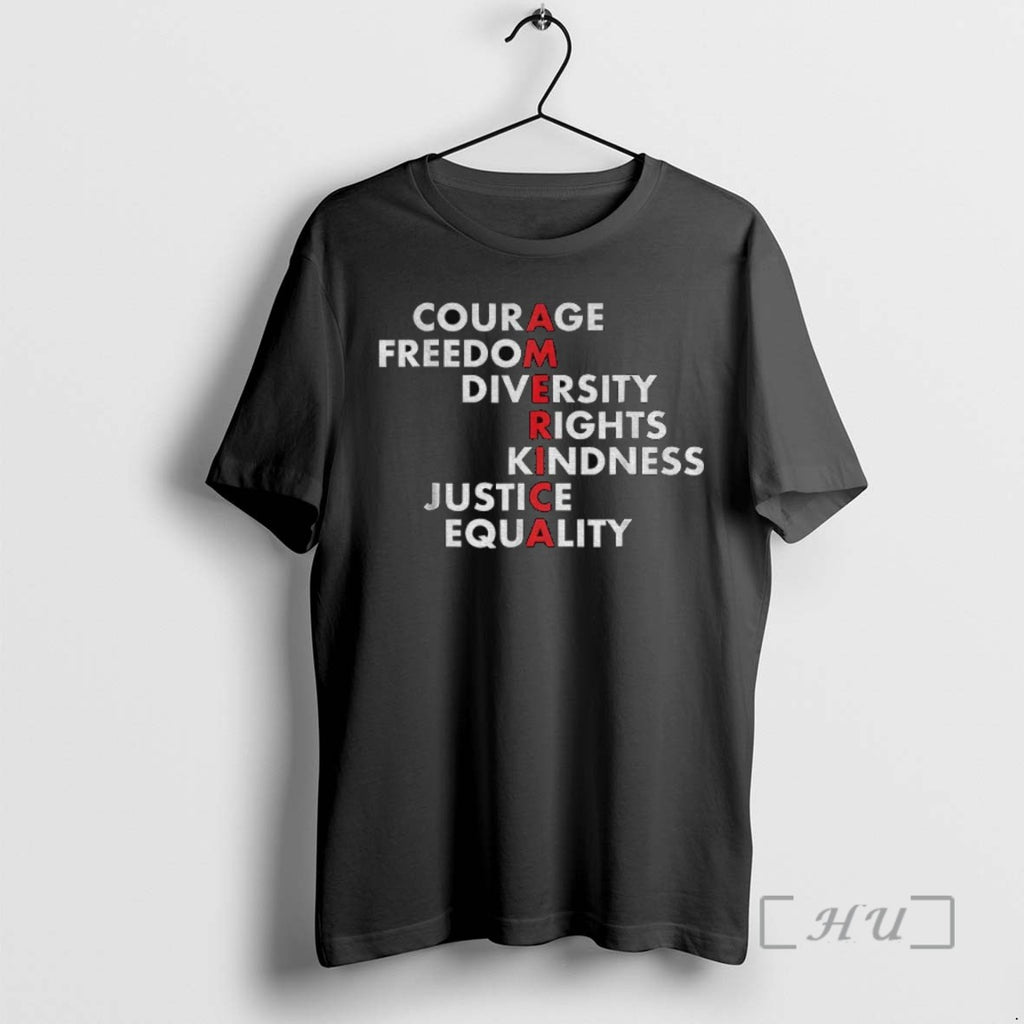 Officials America Courage Freedom Diversity Rights Kindness Justice Equality T Shirt Sweater