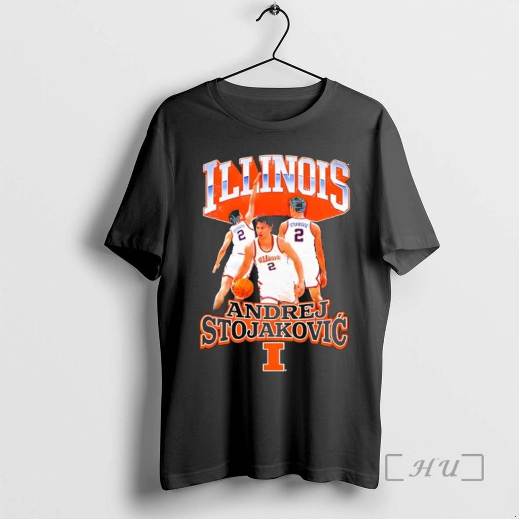 Officials Andrej Stojakovic Illinois Fighting Illini Basketball Graphic Vintage