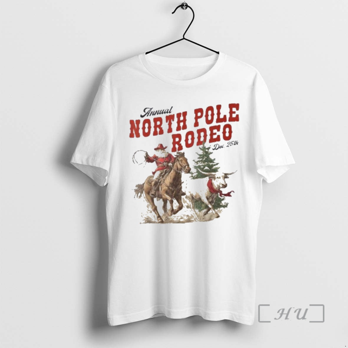 Officials Annual North Pole Rodeo Santa Western Cowboy Christmas Shirt Hoodie Sweatshirt | PurePodTees.com