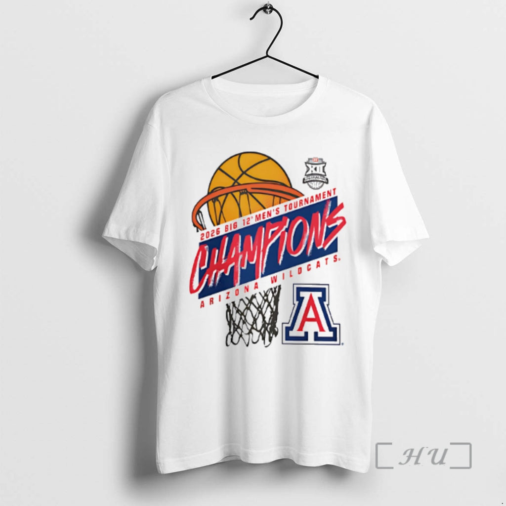 Officials Arizona Wildcats 2026 Big 12 Mens Basketball Tournament Champions Classic Premium T Shirts Sweater