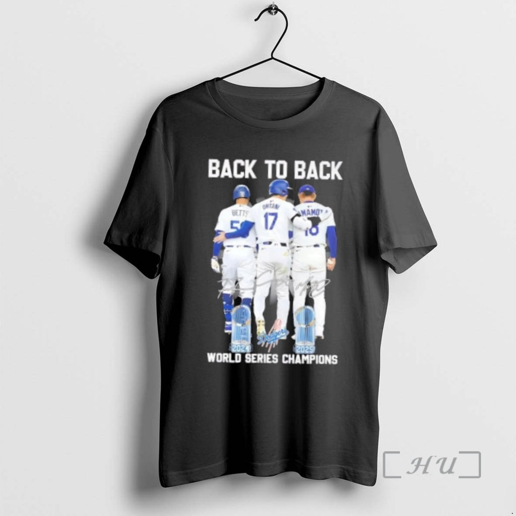 Officials Back To Back 2024 2025 World Series Champions Los Angeles Dodgers Betts Ohtani Yamamoto Shirt Hoodie Sweatshirt
