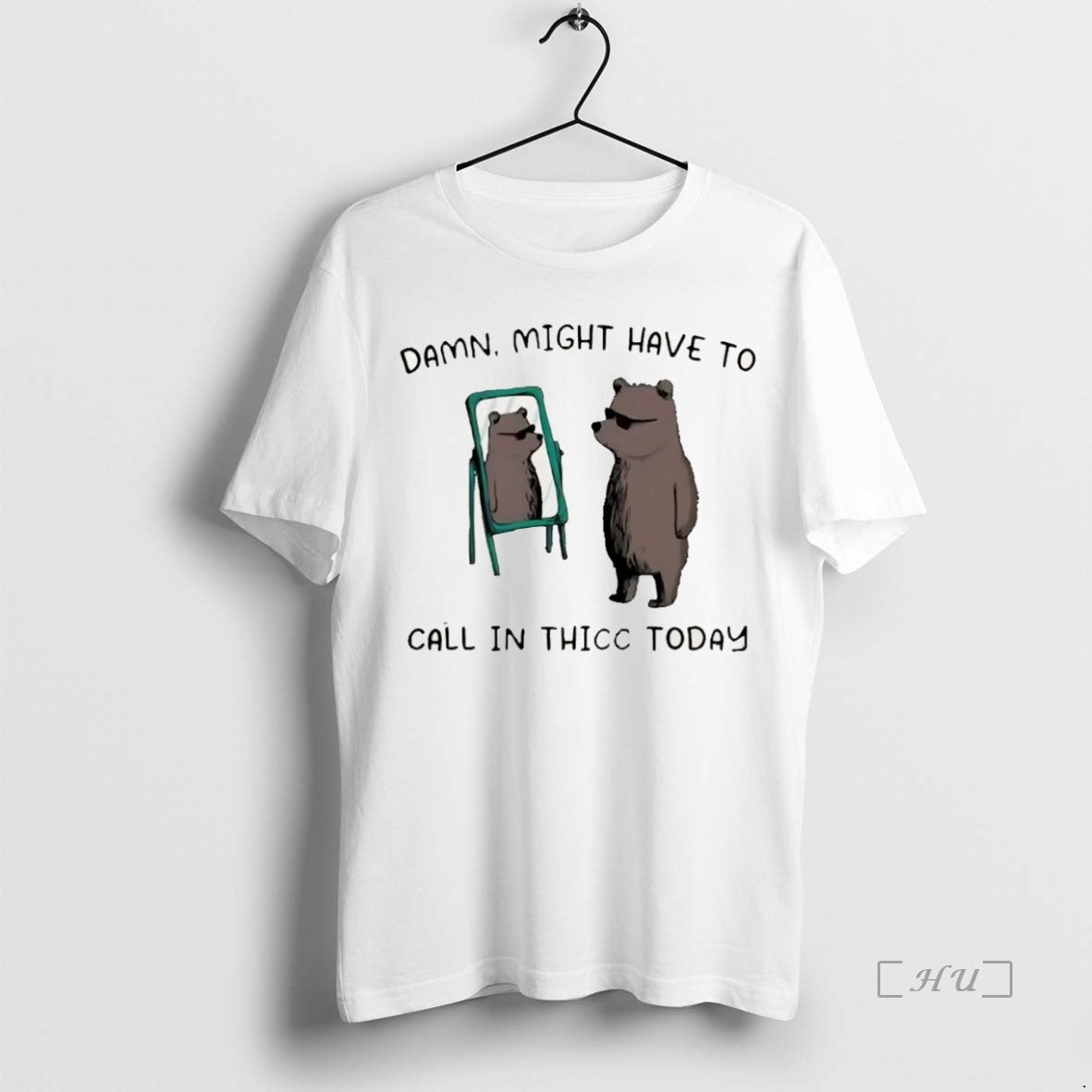Officials Bear Mirror Damn Might Have To Call In Thicc Today Meme Christmas Premium Shirt Hoodie Sweatshirt | PurePodTees.com