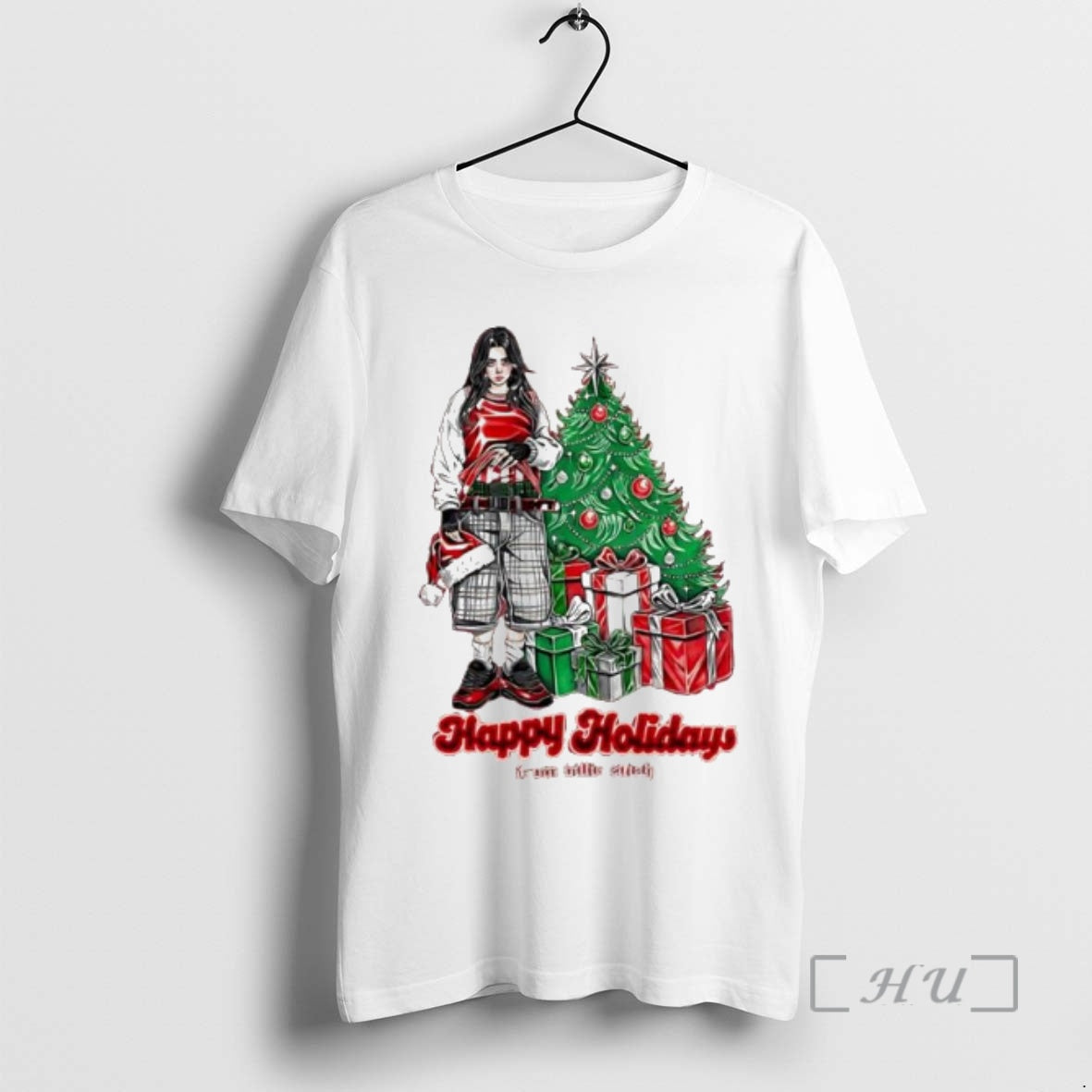 Officials Billie Eilish Happy Holidays From Billie Eilish Christmas Tree Shirt Hoodie Sweatshirt | PurePodTees.com