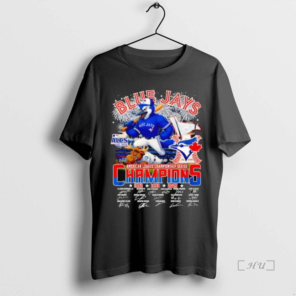 Officials Blue Jays 2025 American League Championship Series Signatures Alcs Mlb Mascot Logo Premium Shirt Hoodie Sweatshirt