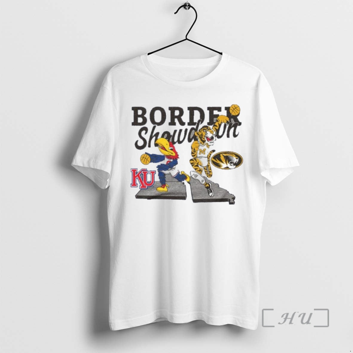 Officials Border Showdown Basketball 2025 Ku Vs Mizzou Mascot Shirt Hoodie Sweatshirt | PurePodTees.com