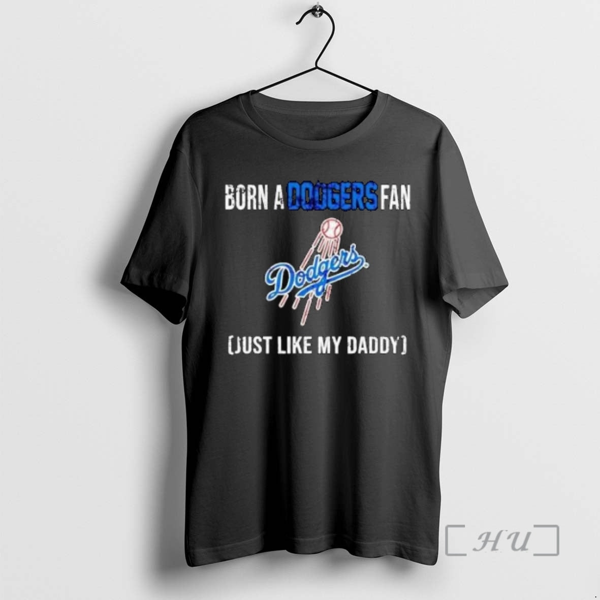 Officials Born A Los Angeles Dodgers Fan Just Like My Daddy 2025 Circle Black Premium Shirt Hoodie Sweatshirt