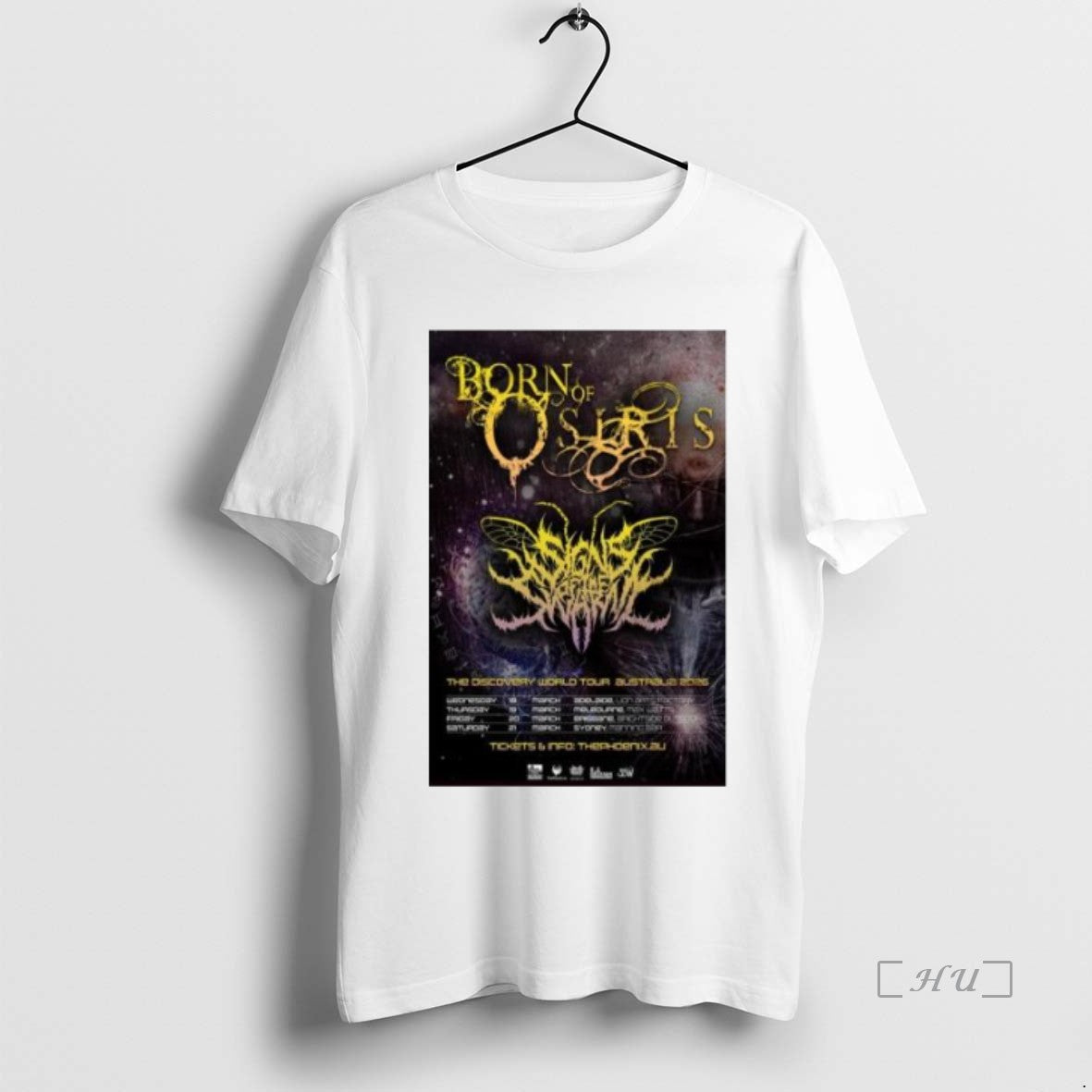 Officials Born Of Osiris The Discovery World Tour Australia 2026 Circle White Premium T Shirts Hoodie Sweatshirt