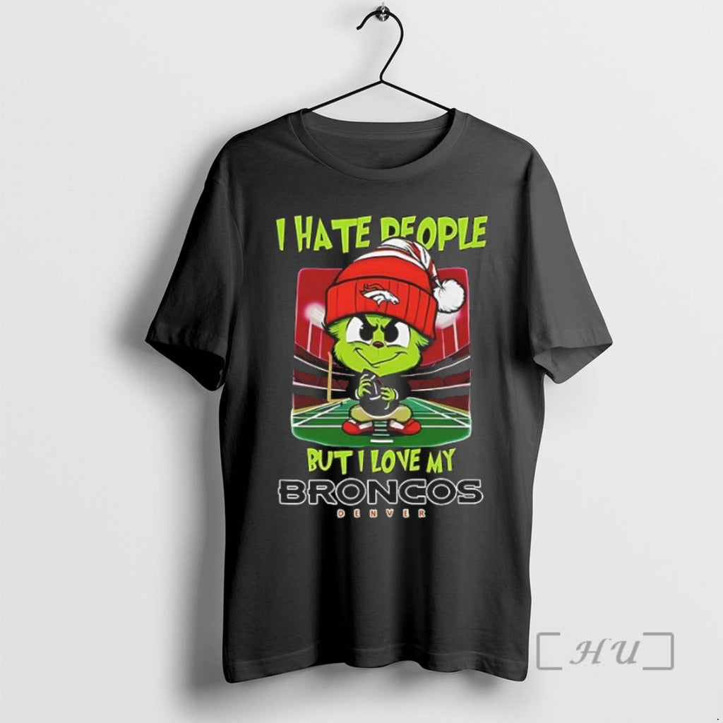 Officials Broncos Christmas Christmas Merch Santa Grinch Chibi I Hate People But I Love My