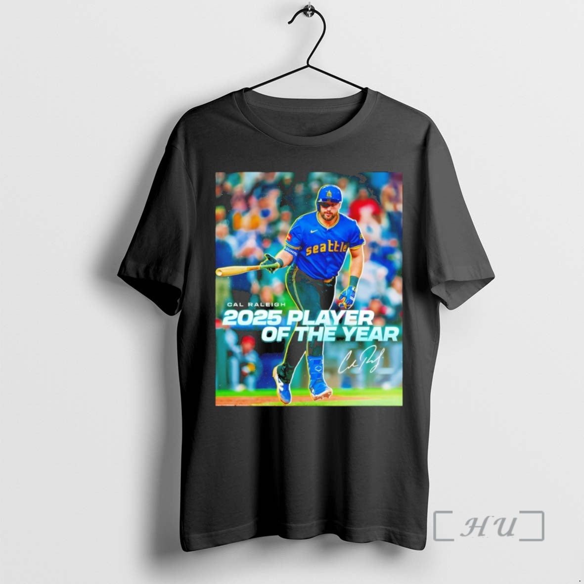 Officials Cal Raleigh Big Dumper Seattle Mariners 2025 Player Of The Year Signature Shirt Hoodie Sweatshirt | PurePodTees.com