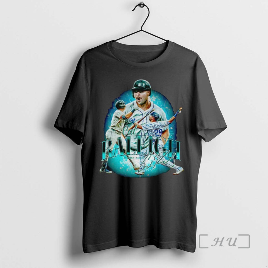 Officials Cal Raleigh Seattle Mariners Baseball Player Signature T Shirt Sweater