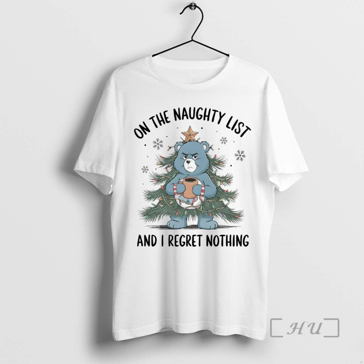 Officials Care Bears On The Naughty List And I Regret Nothing Christmas Premium T Shirts Hoodie Sweatshirt | PurePodTees.com