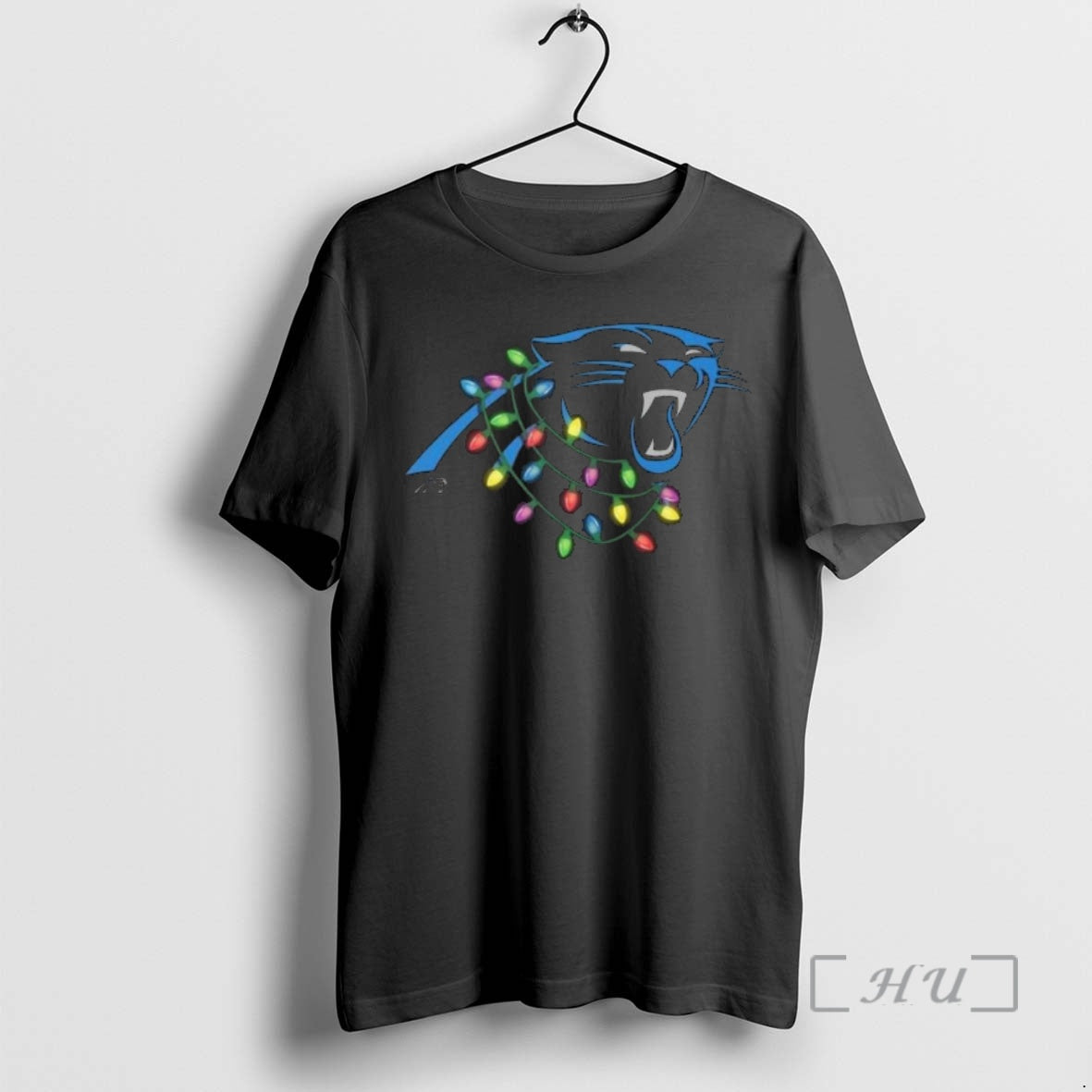 Officials Carolina Panthers Primary Logo Holiday Lights 2025 Shirt Hoodie Sweatshirt | PurePodTees.com