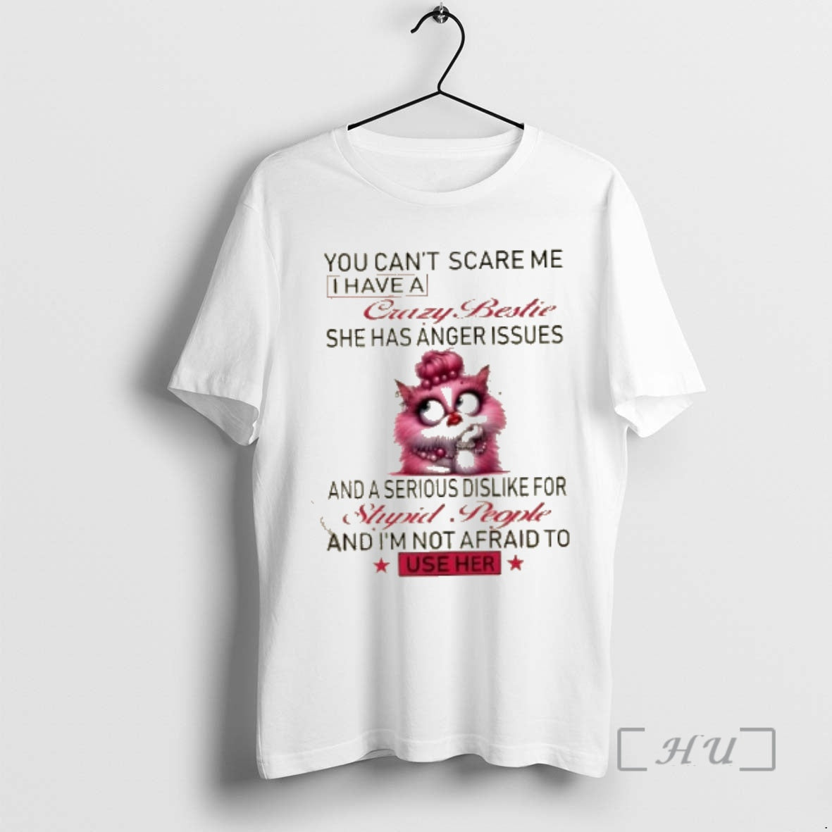 Officials Cat You Cant Scare Me I Have A Crazy Bestie She Has Anger Issues Shirt Hoodie Sweatshirt | PurePodTees.com