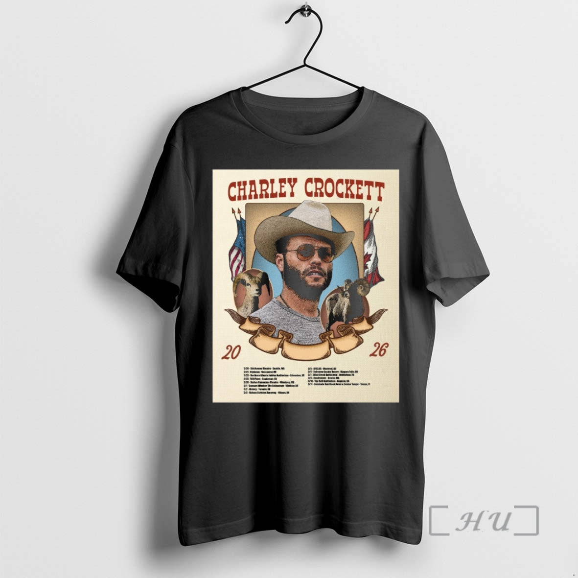 Officials Charley Crockett 2026 2 20 5th Avenue Theatre Seattle Wa 2 21 Orpheum Vancouver Shirt Hoodie Sweatshirt