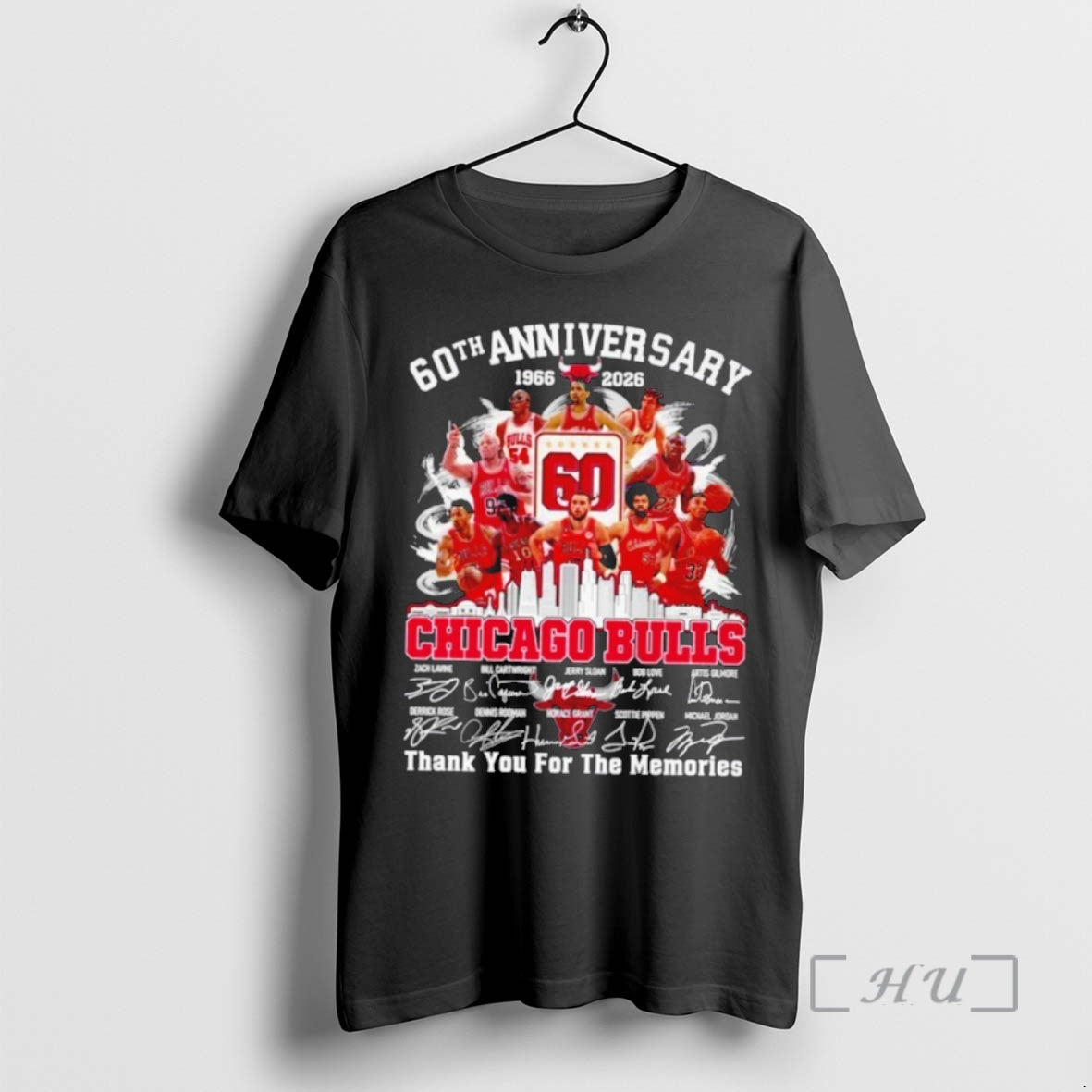 Officials Chicago Bulls 60th Anniversary 1966 2026 Thank You For The Memories Signatures Premium Shirt Hoodie Sweatshirt