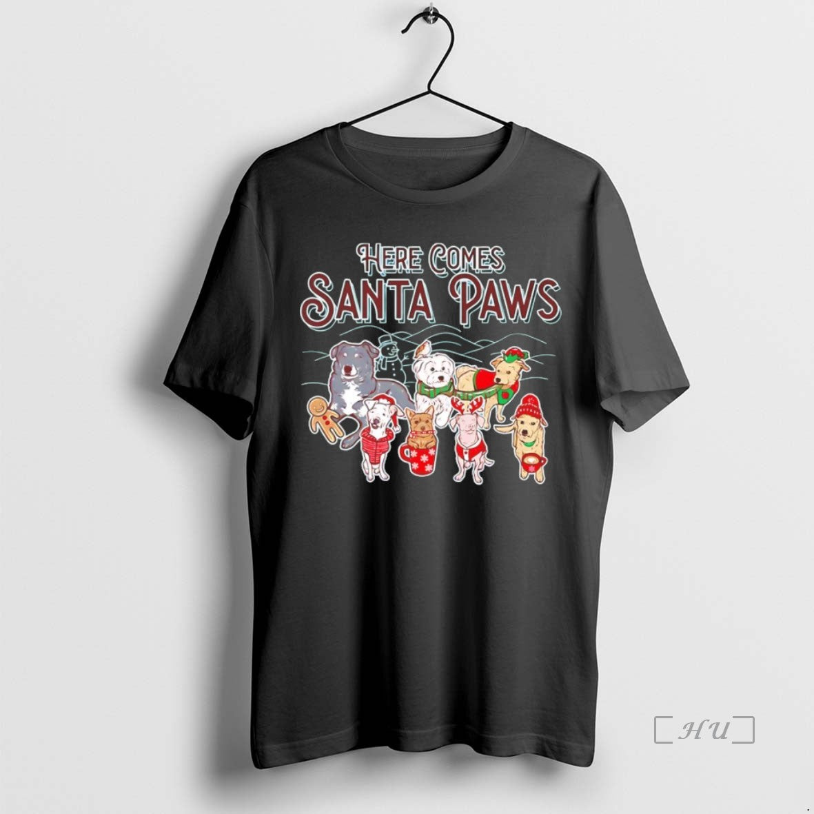 Officials Christmas Here Comes Santa Paws Shirt Hoodie Sweatshirt | PurePodTees.com