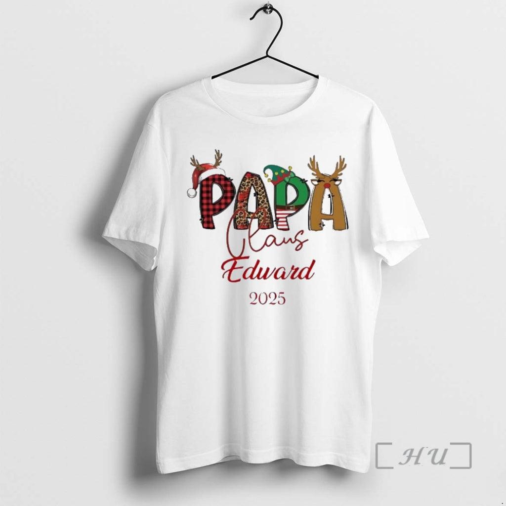 Officials Christmas Papa Claus 2025 Personalized Ornaments White Shirt Hoodie Sweatshirt | PurePodTees.com