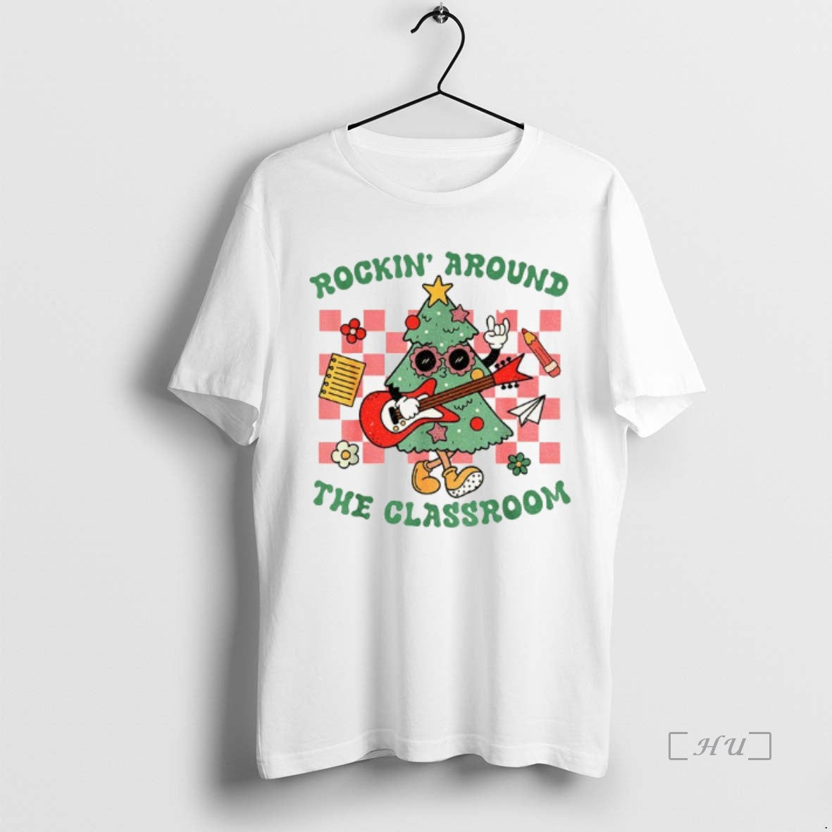 Officials Christmas Teacher Rockin Around The Classroom Shirt Hoodie Sweatshirt | PurePodTees.com