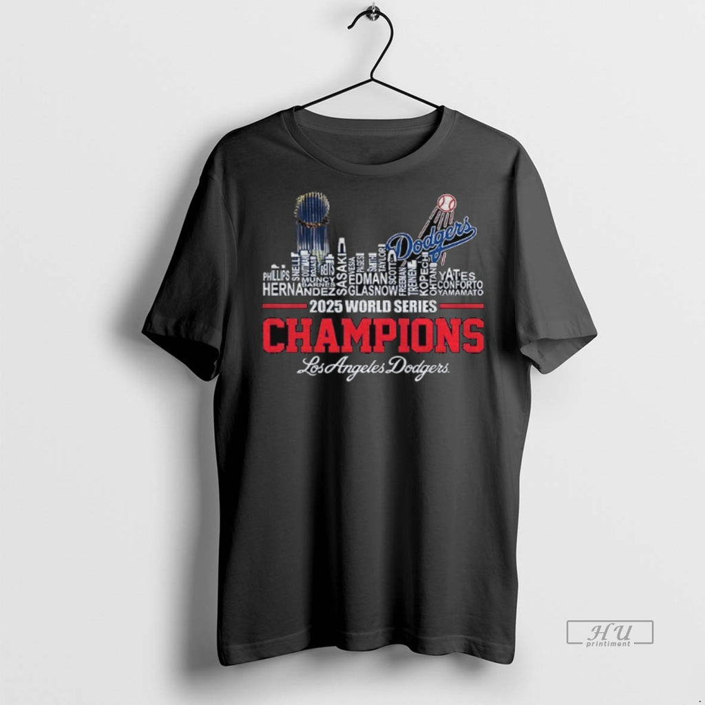 Officials City Skyline 2025 World Series Champs Los Angeles Dodgers Mlb Baseball Premium Shirt Hoodie Sweatshirt