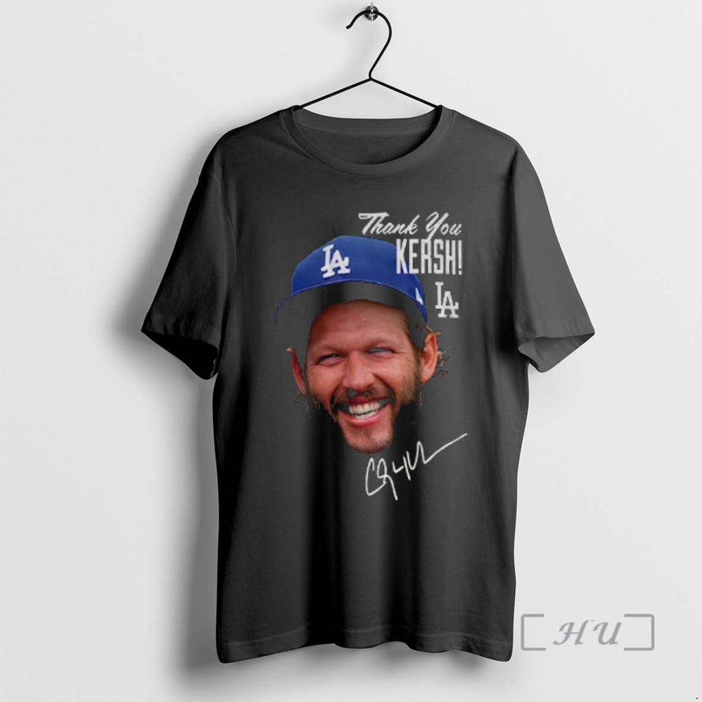 Officials Clayton Kershaw Los Angeles Dodgers New Era Retirement Photo Thank You Kershi Signature Premium Shirt Hoodie...
