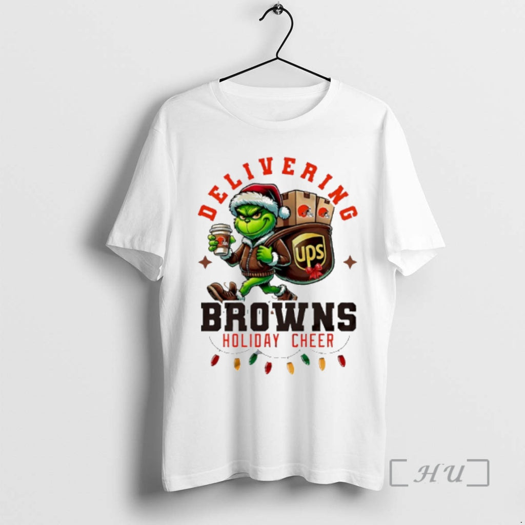 Officials Cleveland Browns Grinch Delivering Ups Holiday Cheer Christmas Shirt Hoodie Sweatshirt | PurePodTees.com