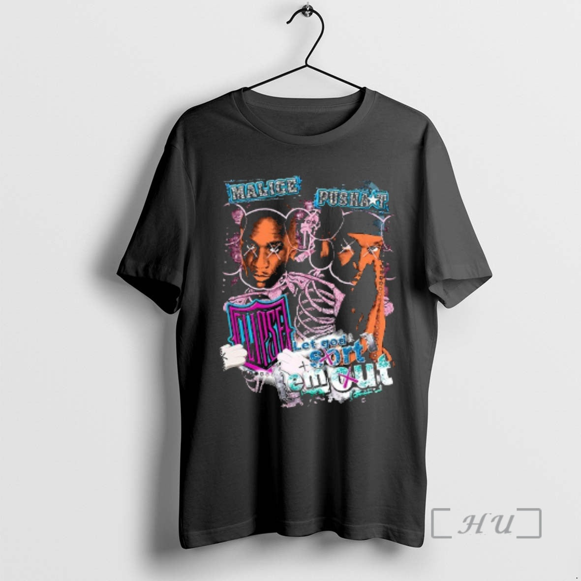 Officials Clipse X Malice Pushat Let God Sort Em Out Graphic Platinum On The Block Shirt Hoodie Sweatshirt | PurePodTees.com