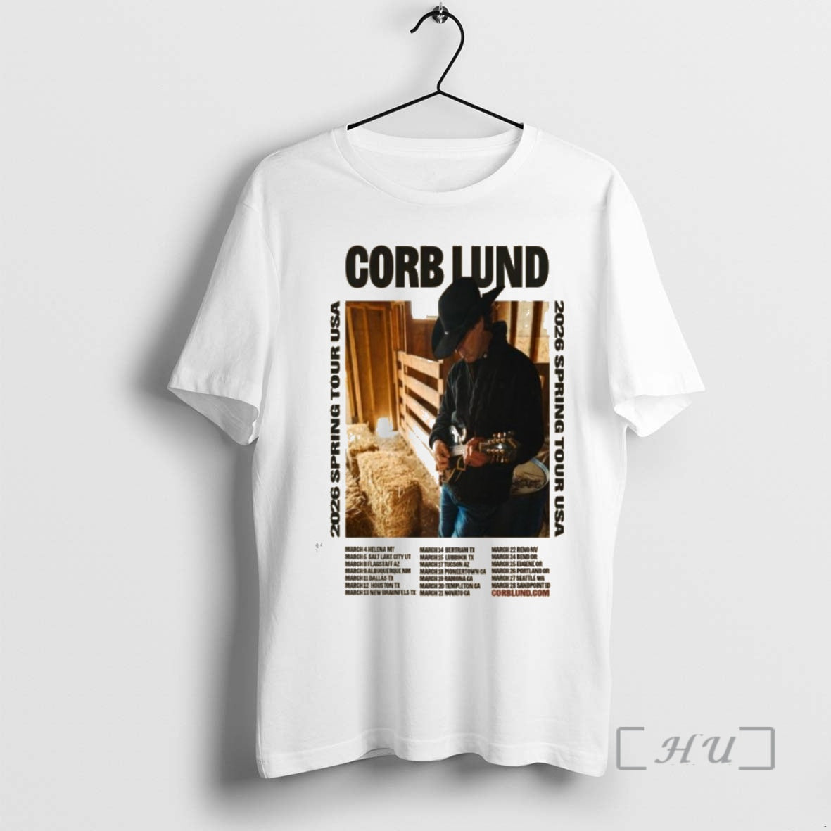Officials Corb Lund 2026 Spring Tour Usa Shirt Hoodie Sweatshirt | PurePodTees.com