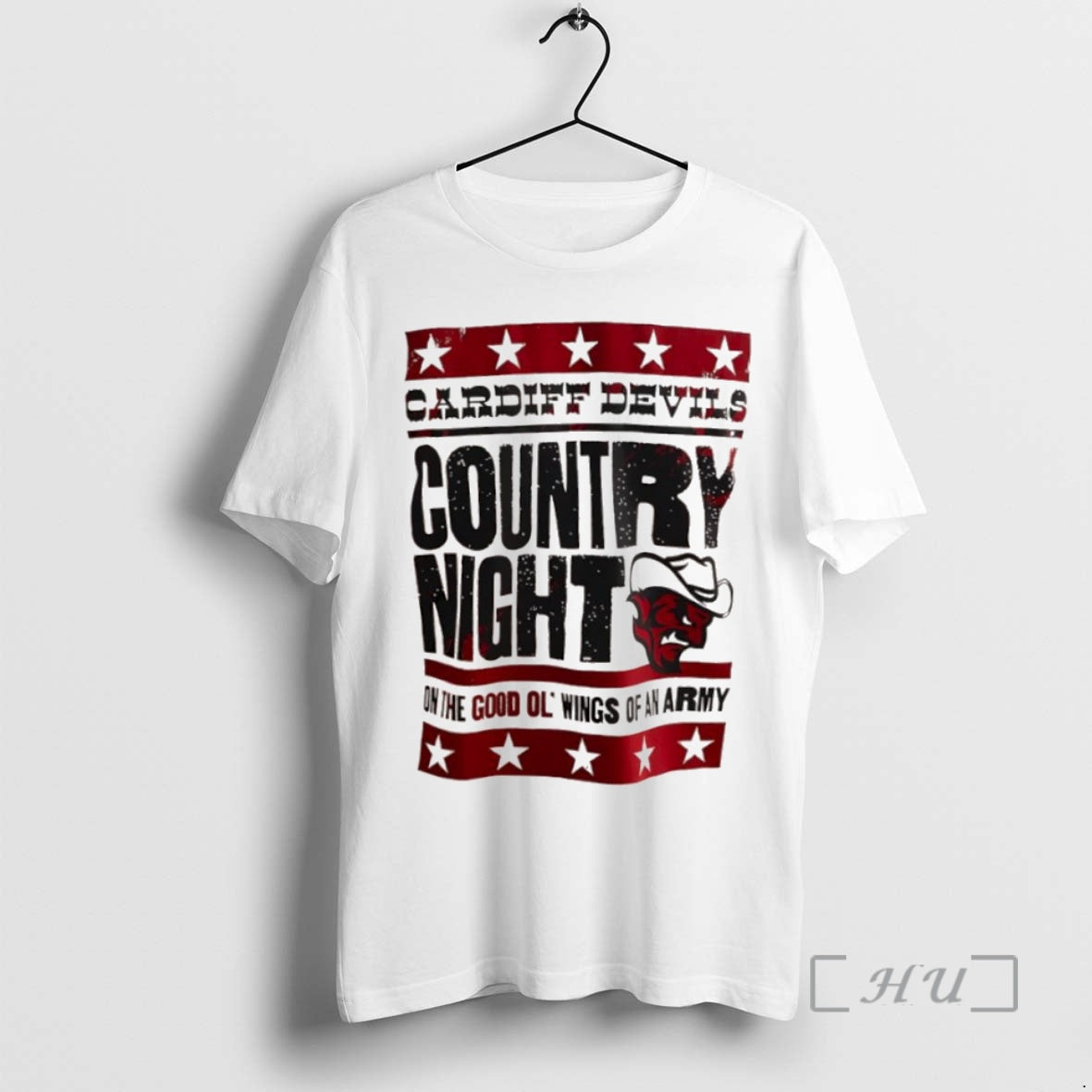 Officials Country Night Cardiff Devils On The Good Ol Wings Of An Army Logo Shirt Hoodie Sweatshirt | PurePodTees.com
