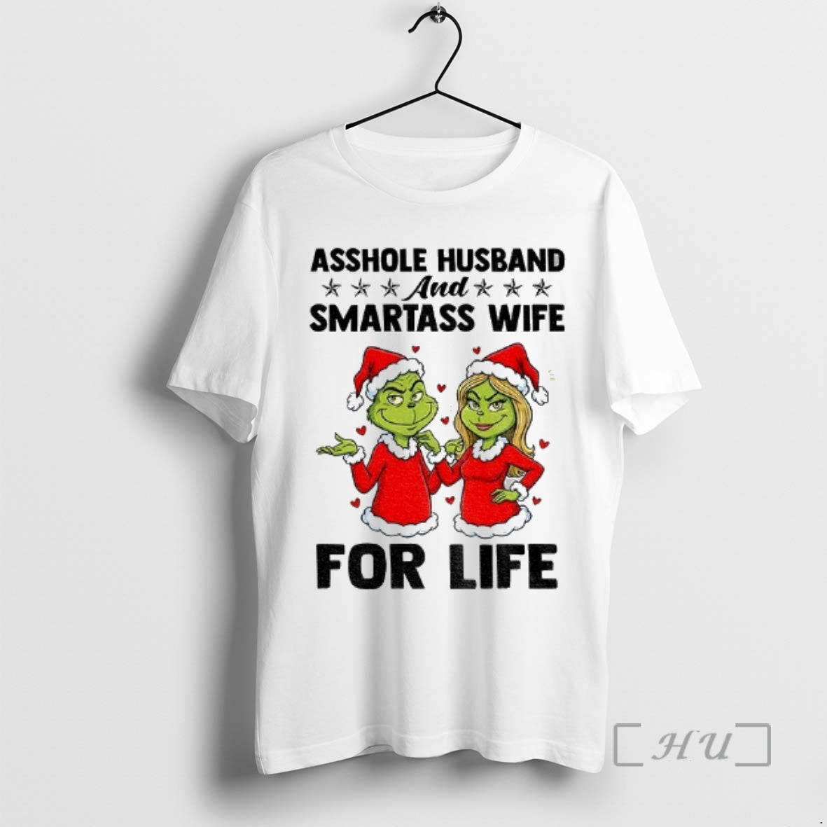 Officials Couple Grinch Santa Claus Asshole Husband And Smartass Wife For Life Christmas Premium Shirt Hoodie Sweatshirt