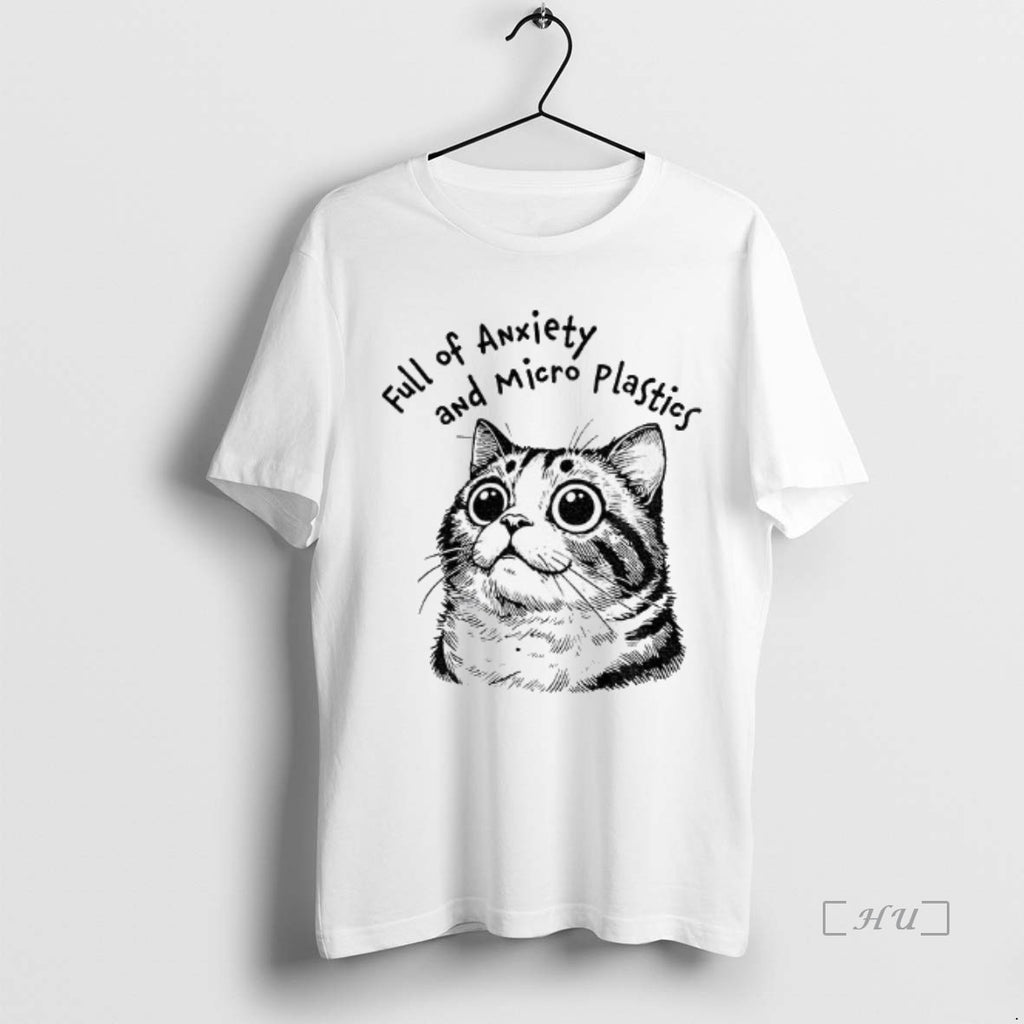 Officials Cute Cat Full Of Anxiety And Micro Plastics Vintage Shirt Hoodie Sweatshirt | PurePodTees.com