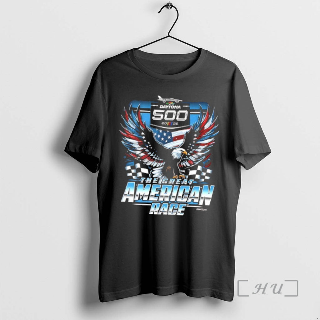 Officials Daytona International The Great American Race 2026 Daytona 500 Eagle 2 Sided Premium Shirt Hoodie Sweatshirt
